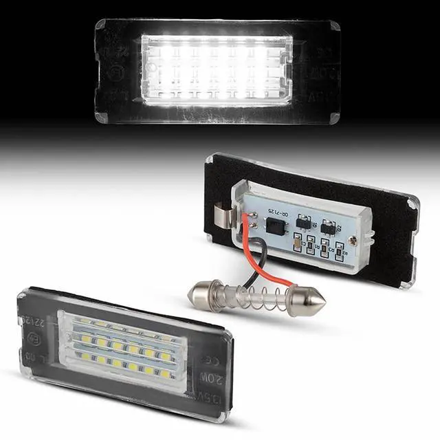 Main image of Yankok LED License Plate Lights for Mini Cooper R56 R57 R58 R59 Hardtop Convertible Coupe Roadster 6000K 18 SMD Can-bus Error Free Tag Lamp Assembly