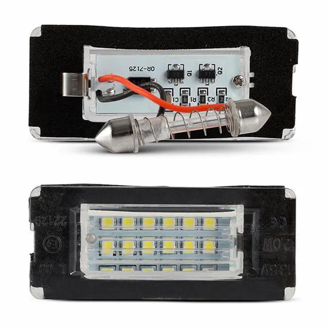 Alt view image 5 of 7 - Yankok LED License Plate Lights for Mini Cooper R56 R57 R58 R59 Hardtop Convertible Coupe Roadster 6000K 18 SMD Can-bus Error Free Tag Lamp Assembly