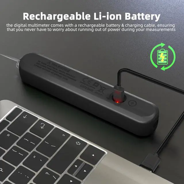Alt view image 5 of 7 - BSIDE Rechargeable Voltage Tester Pen Non-Contact Voltage Detector with Contacted Measure AC Voltage, Color LCD Environment Temperature Tester for Electrical Live Wire Check and Breakpoint Locate