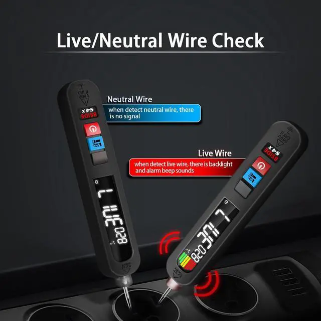 Alt view image 7 of 7 - BSIDE Rechargeable Voltage Tester Pen Non-Contact Voltage Detector with Contacted Measure AC Voltage, Color LCD Environment Temperature Tester for Electrical Live Wire Check and Breakpoint Locate