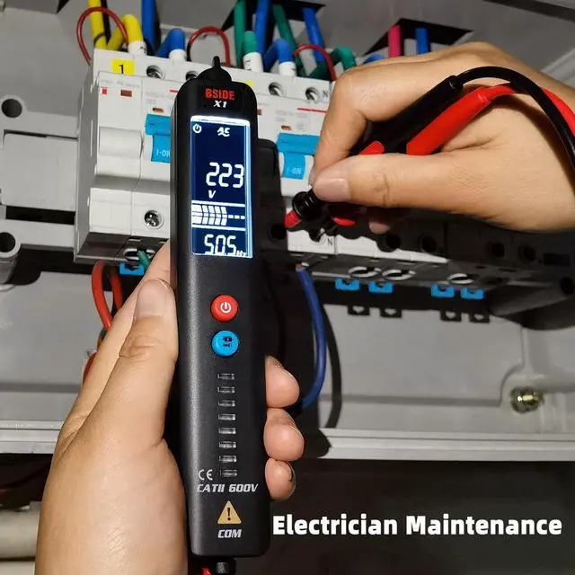 Alt view image 6 of 7 - BSIDE Voltage Tester EBTN LCD Non-contact Voltage Detector Pen, 3-Line Display with 8 LED Indicator, Dual Range Adjustable Sensitivity AC Power Sensor