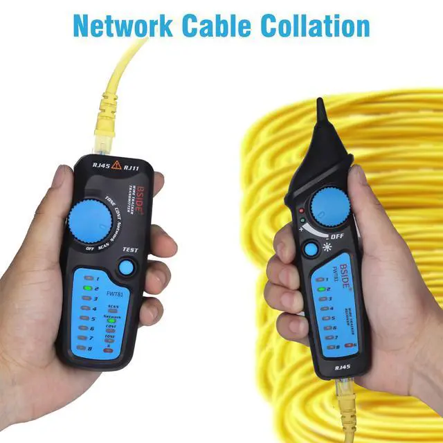 Alt view image 5 of 7 - BSIDE Wire Tracker RJ45 RJ11 Network Cable Tester, Dual knob with Anti-Interference, Telephone Line Tracer Internet LAN Wire Finder Toner Network Cable Collation Continuity Checker with Carrying Case