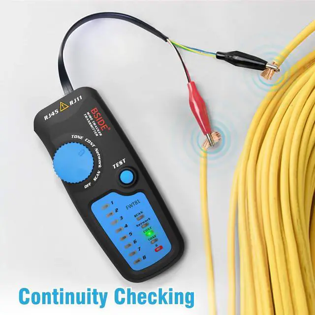Alt view image 6 of 7 - BSIDE Wire Tracker RJ45 RJ11 Network Cable Tester, Dual knob with Anti-Interference, Telephone Line Tracer Internet LAN Wire Finder Toner Network Cable Collation Continuity Checker with Carrying Case