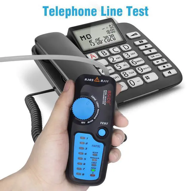 Alt view image 7 of 7 - BSIDE Wire Tracker RJ45 RJ11 Network Cable Tester, Dual knob with Anti-Interference, Telephone Line Tracer Internet LAN Wire Finder Toner Network Cable Collation Continuity Checker with Carrying Case