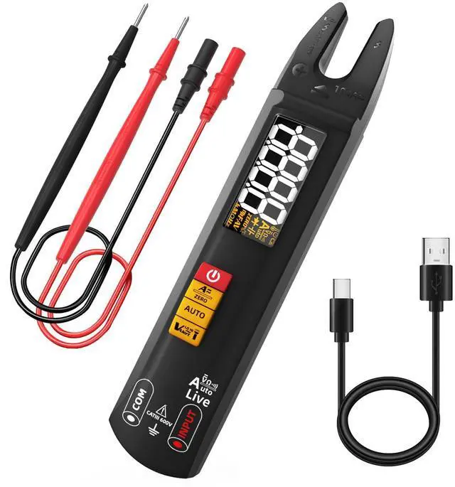 Main image of BSIDE Smart Digital Multimeter Tester Open Jaw DC AC Amp Clamp Meter, Rechargeable with Flashlight, Measures Current Resistance Continuity V-Alert Live Check Voltage