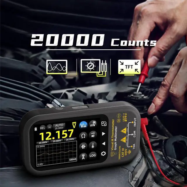 Alt view image 3 of 7 - BSIDE Thermal Multimeter with Macro Lens, 320x320 IR Resolution with 20000 Counts, Date Recording Mode with 360-Degree Rotate Touch LCD, 15 Thermal Palettes with Bracket for PCB HVAC Circuit Break DIY