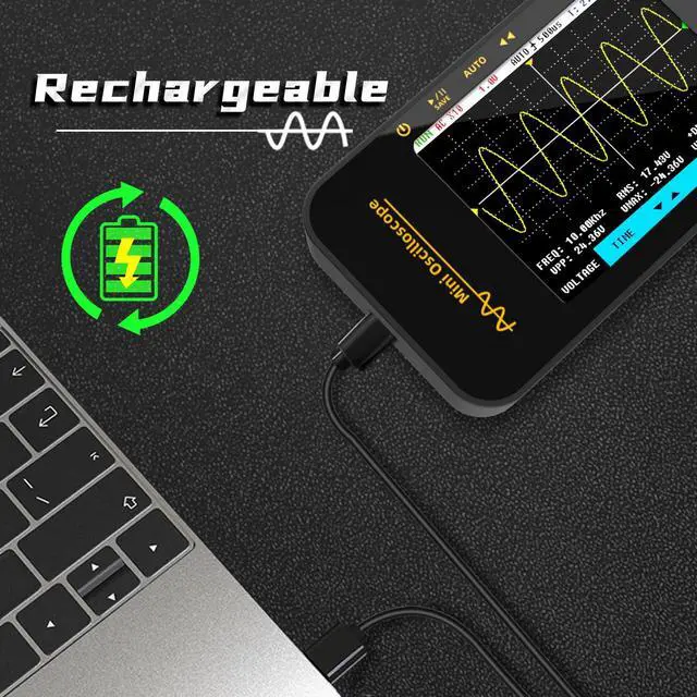 Alt view image 5 of 7 - BSIDE Handheld Digital Oscilloscope 3.2 TFT LCD Scope Tester, 10MHz Bandwidth with 48MSa/s Sampling Rate, Potable Automotive Oscilloscope with Auto/Nomal/Single Trigger for Audio Amplifier Hobbyist