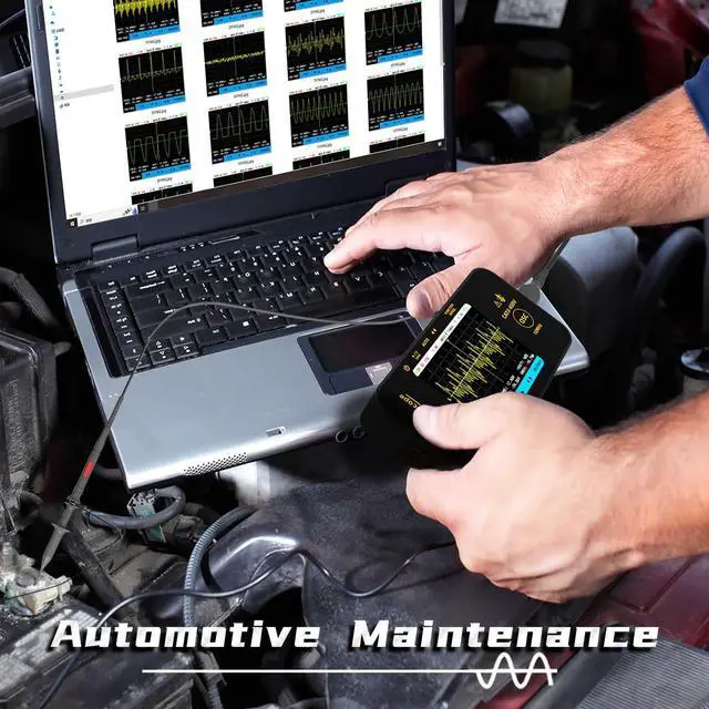 Alt view image 6 of 7 - BSIDE Handheld Digital Oscilloscope 3.2 TFT LCD Scope Tester, 10MHz Bandwidth with 48MSa/s Sampling Rate, Potable Automotive Oscilloscope with Auto/Nomal/Single Trigger for Audio Amplifier Hobbyist