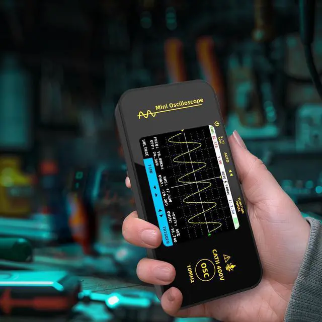 Alt view image 7 of 7 - BSIDE Handheld Digital Oscilloscope 3.2 TFT LCD Scope Tester, 10MHz Bandwidth with 48MSa/s Sampling Rate, Potable Automotive Oscilloscope with Auto/Nomal/Single Trigger for Audio Amplifier Hobbyist