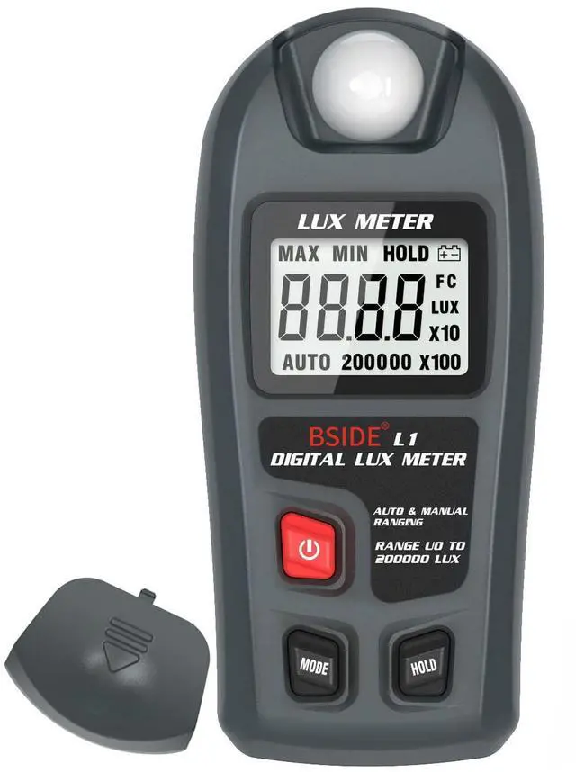Main image of BSIDE Digital Light Meter Lux Tester Illuminance Luxmeter, 0-200,000 Lux Portable Environment Luminometer Photometer for Garden Film Indoor Classroom Plants LED Grow Light Photography