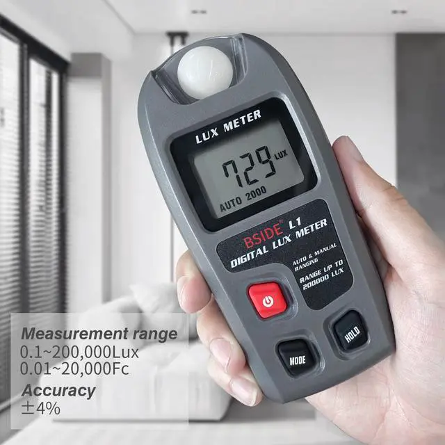 Alt view image 3 of 7 - BSIDE Digital Light Meter Lux Tester Illuminance Luxmeter, 0-200,000 Lux Portable Environment Luminometer Photometer for Garden Film Indoor Classroom Plants LED Grow Light Photography