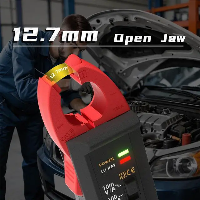 Alt view image 6 of 7 - BSIDE AC DC Current Clamp Probe for Oscilloscope, 10mA-100A Range, 100mV/A & 10mV/A Sensitivity, 40-20KHz, with Standard BNC Connector and Carry Case for HVAC Electrical Automotive Amp Draw