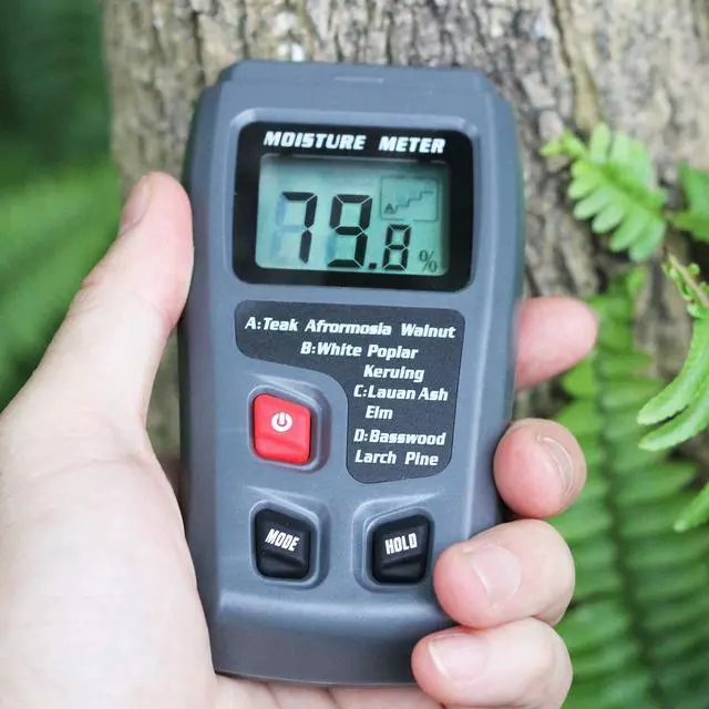 Alt view image 3 of 7 - Bside EMT01 Digital Wood Moisture Meter Handheld 2 Pins Timber Lumber Damp Humidity Detector Tester with Large LCD Display