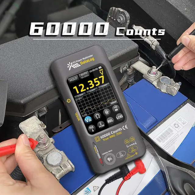 Alt view image 2 of 7 - BSIDE 60000 Counts PV Multimeter, Power Measurement with 10000A Flexible AC Clamp Wire, Date Recorder with 3.98" Touch LCD, 1500VDC/1000VAC, Cap Diode Temp Amp Peak Teser for Photovoltaic Solar Panel