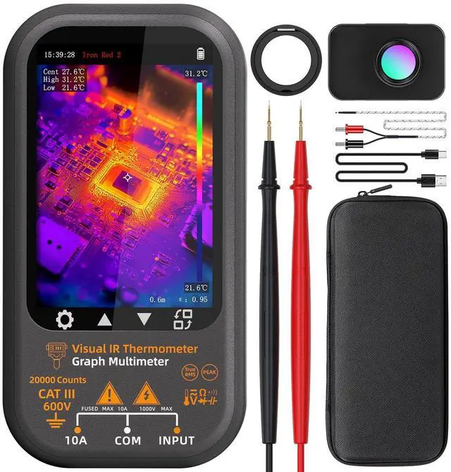 Main image of BSIDE Thermal Multimeter, 320x428 IR Resolution with Macro Lens, Date Recording Mode with 360-Degree Rotate Touch LCD, 15 Thermal Palettes 20000 Counts Voltmeter for Electricity PCB HVAC Circuit Break