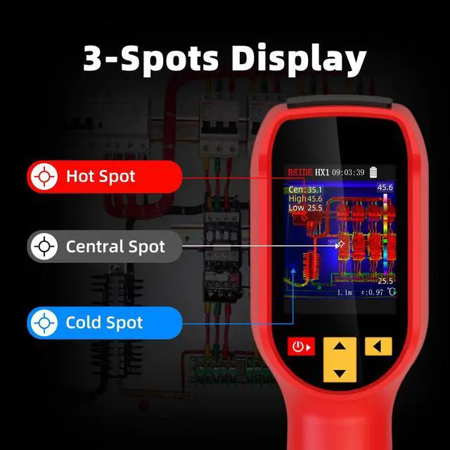 Alt view image 4 of 7 - BSIDE Thermal Imaging Camera 240 x 240 Resolution Handheld Infrared Camera, 15 Thermal Palettes with 320 x 240 Full-Viewing TFT LCD for Home Inspection HVAC Electrical, 25Hz Refresh Rate, -4~1022