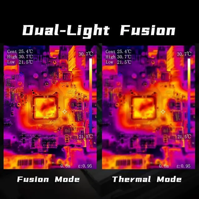 Alt view image 3 of 7 - BSIDE Thermal Imaging Multimeter Date Recorder with Macro Lens, 428x320 IR Resolution with 15 Thermal Palettes, 20000 Counts with Dual-Light Fusion, Measures Cap Amp Temp Diode for PCB Circuit Break