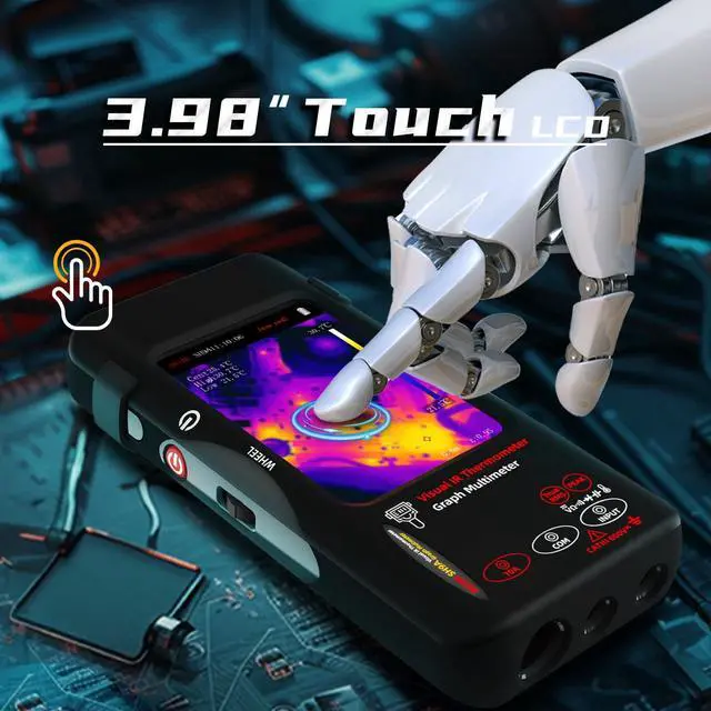 Alt view image 7 of 7 - BSIDE Thermal Imaging Multimeter Date Recorder with Macro Lens, 428x320 IR Resolution with 15 Thermal Palettes, 20000 Counts with Dual-Light Fusion, Measures Cap Amp Temp Diode for PCB Circuit Break