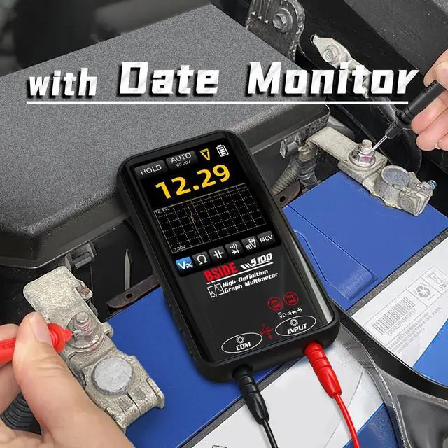 Alt view image 2 of 7 - BSIDE Digital Multimeter Date Monitor, 10000 Counts with Rechargeable, True RMS Pocket Auto-Ranging Color Display Voltmeter, Measures Capacitance Diode Continuity Ohm V-Alert Voltage with Flashlight
