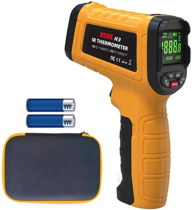Main image of BSIDE Infrared Thermometer Pyrometer 50:1 Industrial Temperature Gun -58~2552(-50~1400) IR Laser Thermometer, High Temp Non-Contact Digital Thermometer for Furnace Smelt Forge