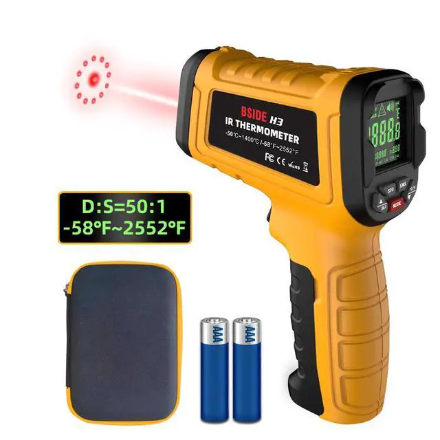 Alt view image 2 of 7 - BSIDE Infrared Thermometer Pyrometer 50:1 Industrial Temperature Gun -58~2552(-50~1400) IR Laser Thermometer, High Temp Non-Contact Digital Thermometer for Furnace Smelt Forge
