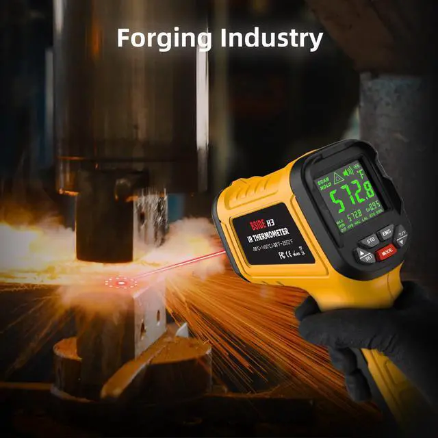 Alt view image 5 of 7 - BSIDE Infrared Thermometer Pyrometer 50:1 Industrial Temperature Gun -58~2552(-50~1400) IR Laser Thermometer, High Temp Non-Contact Digital Thermometer for Furnace Smelt Forge