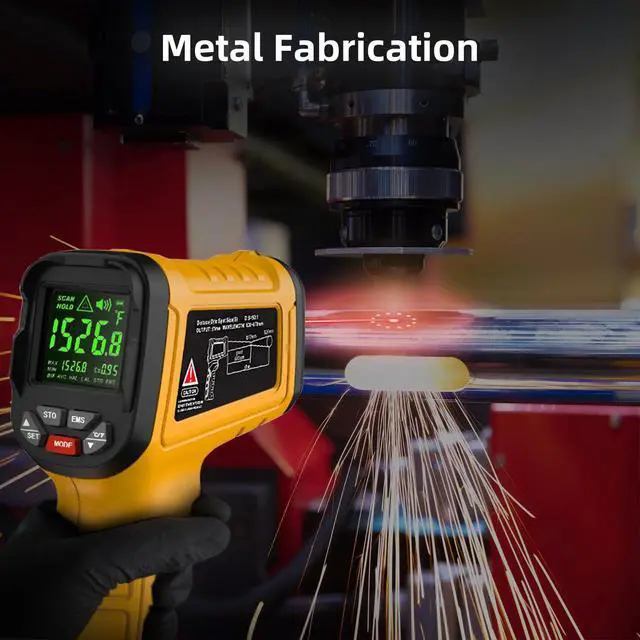 Alt view image 7 of 7 - BSIDE Infrared Thermometer Pyrometer 50:1 Industrial Temperature Gun -58~2552(-50~1400) IR Laser Thermometer, High Temp Non-Contact Digital Thermometer for Furnace Smelt Forge
