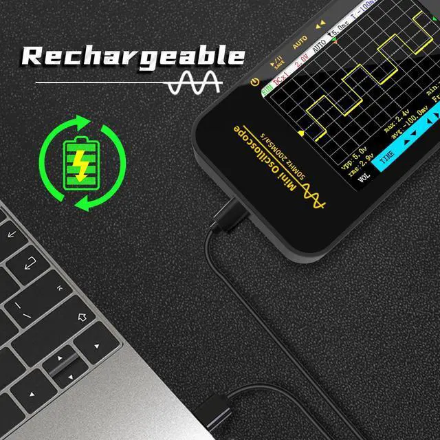 Alt view image 6 of 7 - BSIDE Handheld Digital Oscilloscope, 50MHz Bandwidth with 3.2 Color LCD, 200MSa/s Sampling Rate, Potable Automotive Scope Tester with Auto/Nomal/Single Trigger for Electronic Audio Amplifier Hobbyist