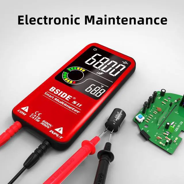 Alt view image 6 of 7 - BSIDE Color LCD Digital Multimeter 3 Results Display 9999 Counts Auto-Ranging Ohmmeter, Rechargeable with Smart Mode, Capacitance Ohm Frequency Diode Duty Cycle Live Check Voltage Tester