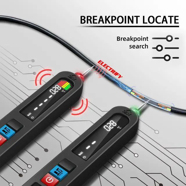 Alt view image 4 of 7 - BSIDE Rechargeable Voltage Tester Pen Non-Contact Voltage Detector with Contacted Measure AC Voltage, Color LCD Environment Temperature Tester for Electrical Live Wire Check and Breakpoint Locate