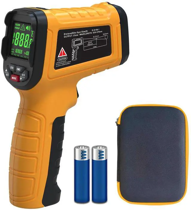 Main image of BSIDE High Temp Infrared Thermometer Gun -58~2552(-50~1400), D:S=50:1, High Temperature IR Laser Pyrometer Non-Contact Color LCD Thermometer for HVAC Furnace Industry Forge Casting Metallurgy