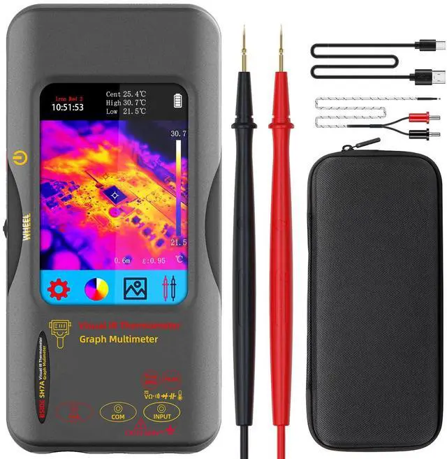 Main image of BSIDE Thermal Multimeter, 320x320 IR Resolution with 3.98" Touch LCD, 15 Thermal Palettes with Date Recording Mode, 20000 Counts Capacitance Amp Diode Tester for Machinery PCB Electrical Circuit Break