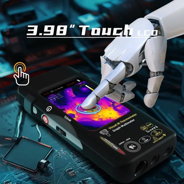 Alt view image 6 of 7 - BSIDE Thermal Imager Multimeter Date Recorder, Dual-Light Fusion with 428x320 IR Resolution, 20000 Count 15 Thermal Palettes Infrared Camera with Macro Lens for PCB Water Leak Circuit Break Electronic