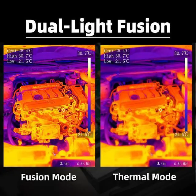 Alt view image 3 of 7 - BSIDE Thermal Camera, 320x240 IR Resolution with Dual-Light Fusion, 15 Thermal Palettes with Laser Pointer, Handheld Infrared Imaging Camera for Mechanics Electronic Electrical HVAC Industry Building