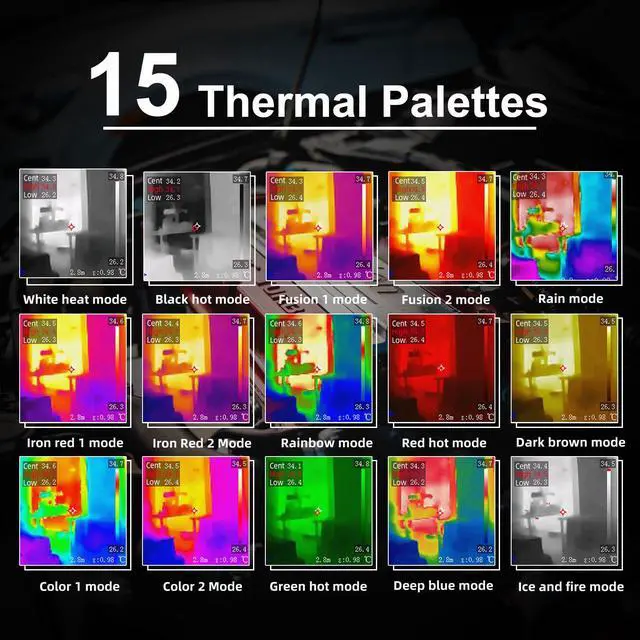 Alt view image 4 of 7 - BSIDE Thermal Camera, 320x240 IR Resolution with Dual-Light Fusion, 15 Thermal Palettes with Laser Pointer, Handheld Infrared Imaging Camera for Mechanics Electronic Electrical HVAC Industry Building