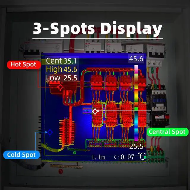 Alt view image 6 of 7 - BSIDE Thermal Camera, 320x240 IR Resolution with Dual-Light Fusion, 15 Thermal Palettes with Laser Pointer, Handheld Infrared Imaging Camera for Mechanics Electronic Electrical HVAC Industry Building