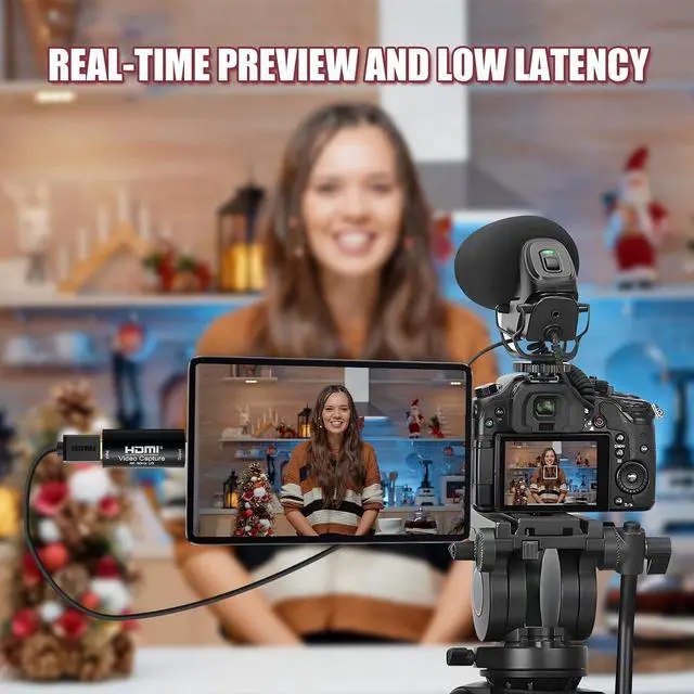 Alt view image 4 of 7 - HDMI to USB 3.0 Video Capture Card, Cam Link 1080P60 Game Capture Card Device for Streaming Recorder, Live Broadcasting, Compatible with Nintendo Switch,Xbox,PS4 (VLC/OBS/Amcap)