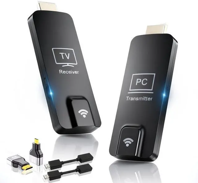 Main image of Phone/Tablet Wireless Mirroring-HDMI Transmitter and Receiver 328FT/100M, 5.8G/2.4G Display Adapter Dongle for PC/Laptop/Phone/Tablet to TV/Projector, 4K Input 1080P Output USB HDMI Extender