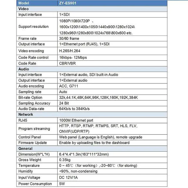 Alt view image 7 of 7 - H.265 HEVC SDI Video Encoder with OLED,HTTP,UTP,RTSP,RTMP,RTMPS,SRT,RTP Protocol,for Live Broadcast on YouTube Facebook Wowza Xtream Codes,Support POE(CE & FCC)