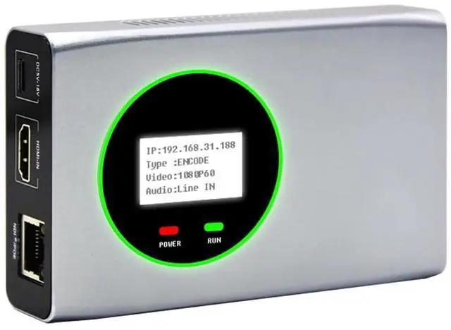 Main image of Full NDI Encoder Decoder,1080P@60 HDMI to Full NDI Video Converter with HDMI Loopout, Tally Light PTZ Control for Live Streaming, TV Programme Video Production Broadcasting (Silver)