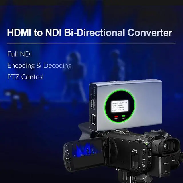 Alt view image 5 of 6 - Full NDI Encoder Decoder,1080P@60 HDMI to Full NDI Video Converter with HDMI Loopout, Tally Light PTZ Control for Live Streaming, TV Programme Video Production Broadcasting (Silver)