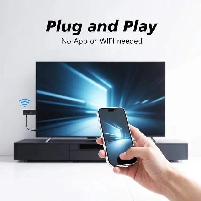 Alt view image 2 of 7 - Wireless HDMI Display Dongle Adapter, 1080P 5.8G/2.4G Wifi,Casting Audio/Video Receiver Device,for iphone,smart phone,tablet,pc,laptop to Monitor,Projector,TV,Airplay/Miracast Adapter Dongle
