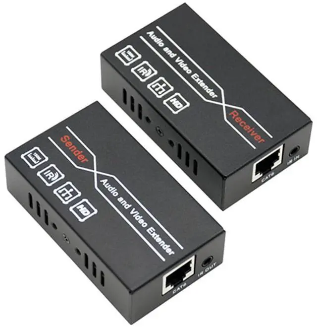 Main image of FHD 1080P@60 HDMI Extender TCP IP, 492FT/150M Over CAT5e/6 UTP Network Cable, One to One/Many (Optional) Transmission, Max 253pcs RX Over Ethernet Switch, Network Video Extender IR Passback
