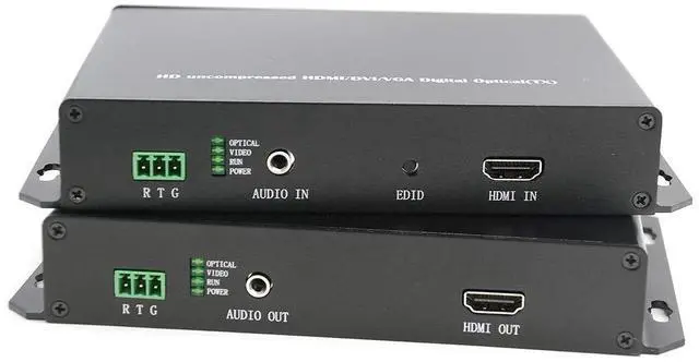Main image of HD 1920 * 1200@60HZ HDMI Extender Transmitter Receiver 10km with Fiber Optic Supports KVM Function and Transmit HDMI/DVI-D/Audio/RS232