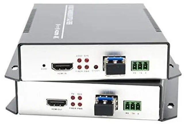 Alt view image 2 of 7 - 4K 3D HDMI Fiber Optic Extender with RS232/ EDID Transmitter Receiver Distance Up to 60km Compatible with DVI Signal Transmission (Single Mode 2 core)
