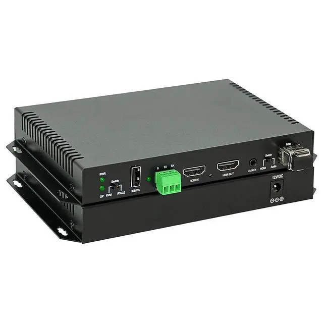 Main image of HDMI KVM Extender Over Fiber Optic, 1080@60hz, 10KM Uncompressed Transmission Over Single Mode 1 Core, Loop-Out Dual Output, KVM KB & Mouse, 3D,RS232, Optical Fiber Extender