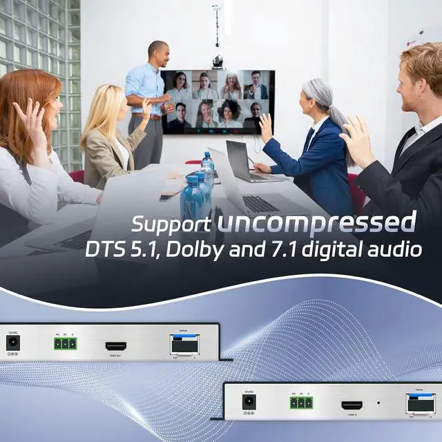 Alt view image 6 of 7 - HDMI KVM USB 4K@60HZ LC Optical Fiber Extender, Support HDCP,EDID,RS232, Keyboard & Mouse to KVM, HDMI Fiber Extender Converter,Transmit Uncompressed Audio Multi Mode Dual Core 300M