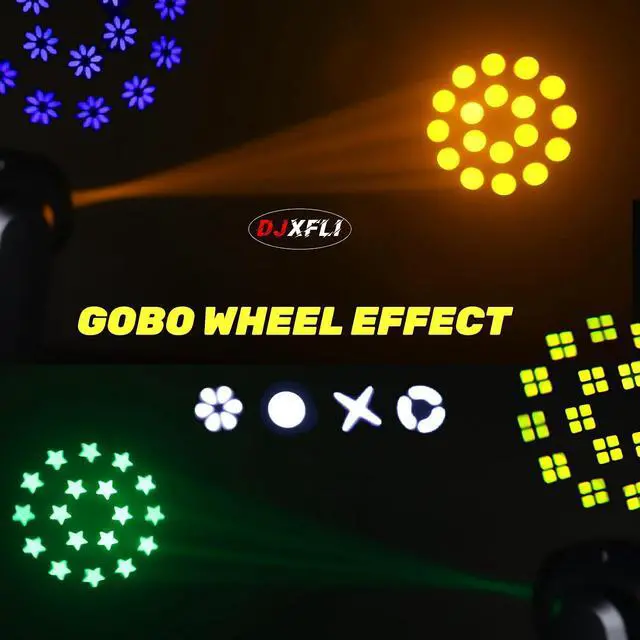 Alt view image 6 of 7 - 150W Moving Head DJ Lights LED Stage Light Mini Beam Spot 8 Gobos 8 Colors Stage Lighting DMX 512 12CH with Sound Activated for Wedding Live Show Disco Events Party(150W, 1)