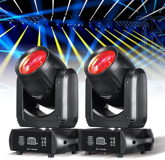 Main image of Moving Head Light 150W Stage Lights 8 Gobos 8 Colors 12 Channels Beam Spotlights 18-Face Prism DMX 512 with Sound-Activated for Party Event Wedding DJ Lighting (2)