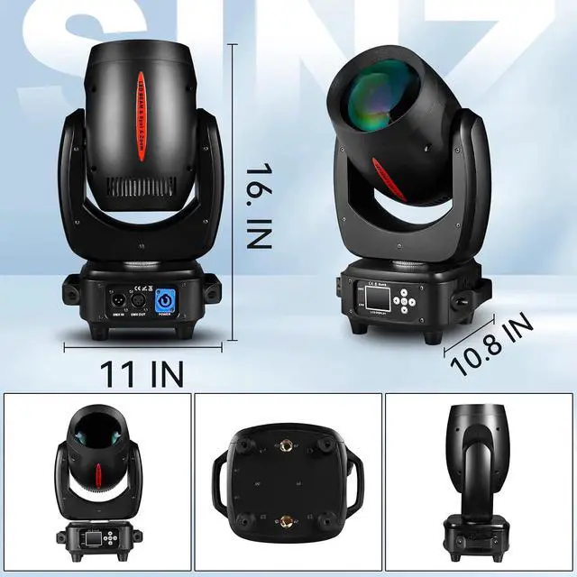 Alt view image 3 of 7 - DJ Light Moving Head 180W LED Spot Beam Zoom Lighting 14 Gobos 12 Colors Rotating prisms RDM DMX Stage Lights for Disco Club Party Dance Wedding Bar KTV Live Show